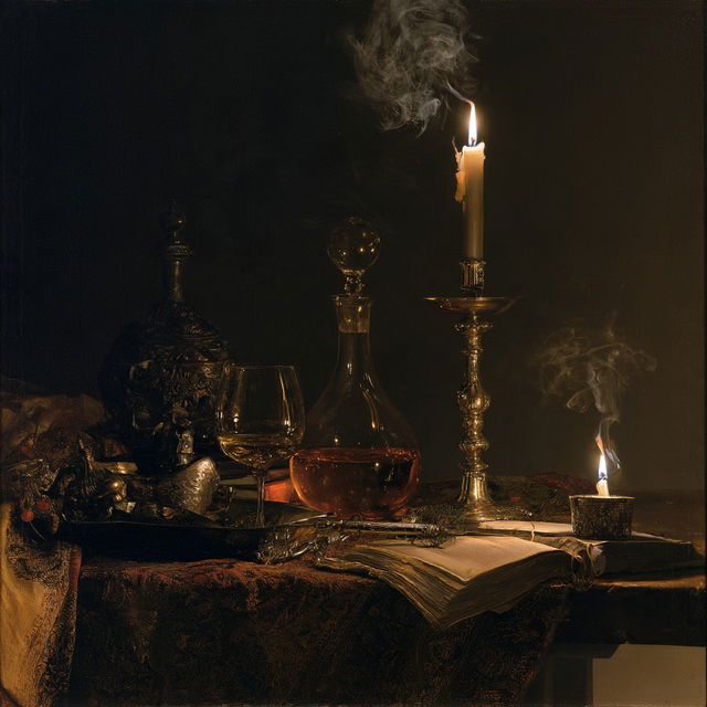 Willem Kalf style, Midjourney V8.2, render 4 of 4