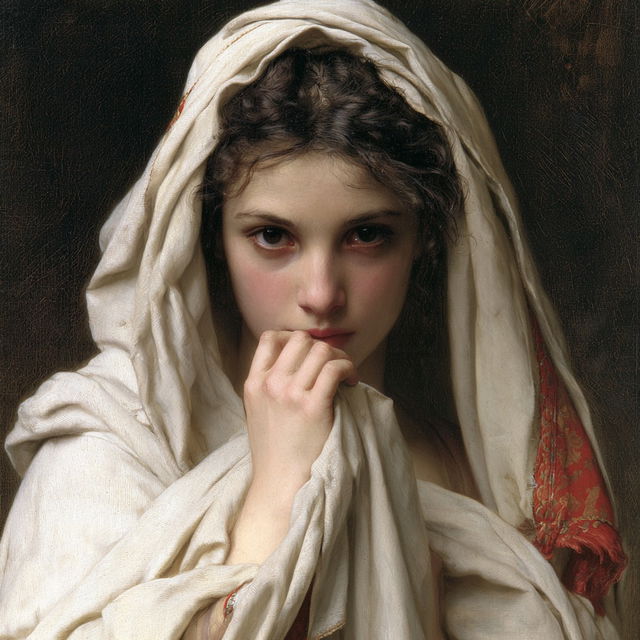 William-Aldophe Bouguereau style, Midjourney V8.2, render 3 of 4