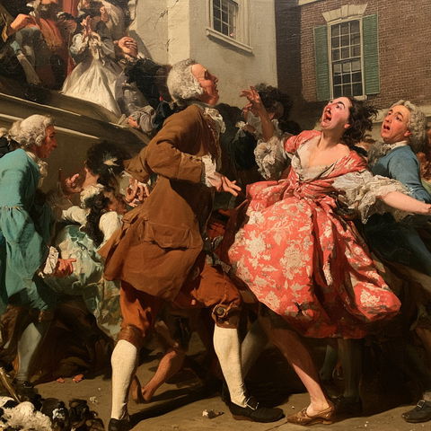 William Hogarth style (Painters), Midjourney V8.2