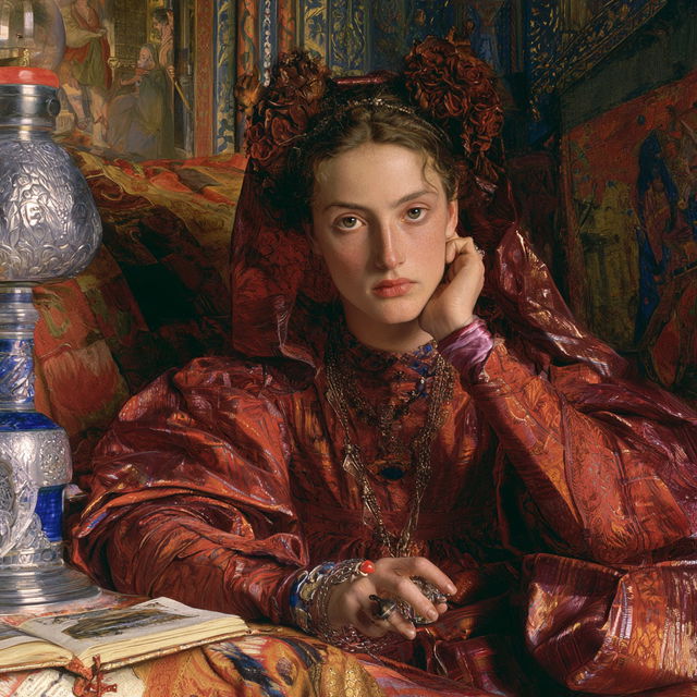 William Holman Hunt style, Midjourney V8.2, render 2 of 4