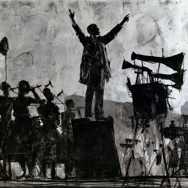 William Kentridge style, Midjourney V8.2, render 4 of 4