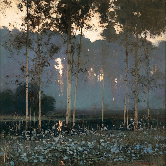William Langson Lathrop style, Midjourney V8.2, render 1 of 4