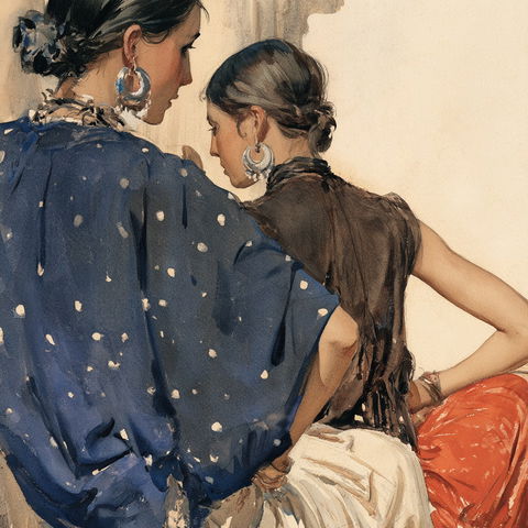 William Russell Flint style (Painters), Midjourney V8.2