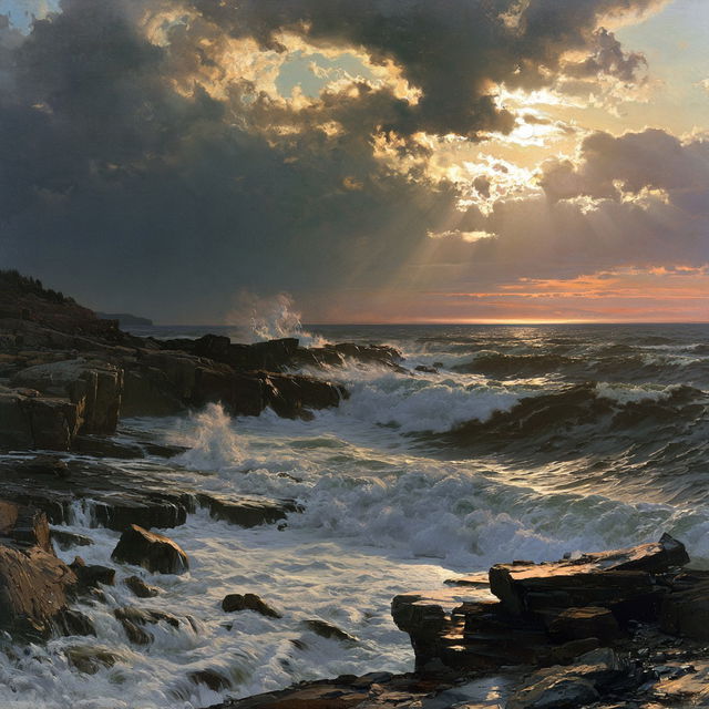 William Trost Richards style, Midjourney V8.2, render 4 of 4