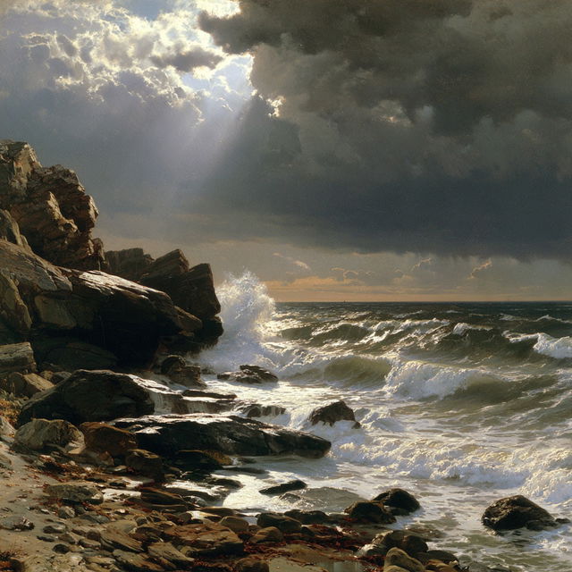 William Trost Richards style, Midjourney V8.2, render 3 of 4