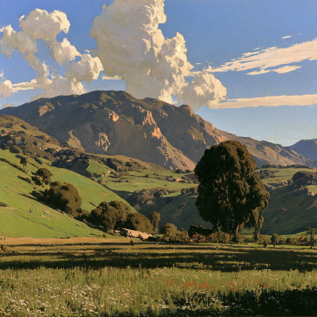 William Wendt style, Midjourney V8.2, render 1 of 4