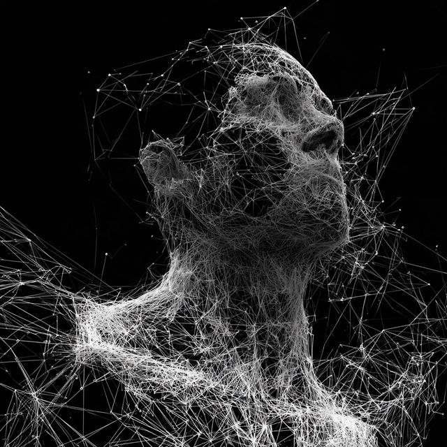 Wireframe drawing style, Midjourney V8.2, render 4 of 4
