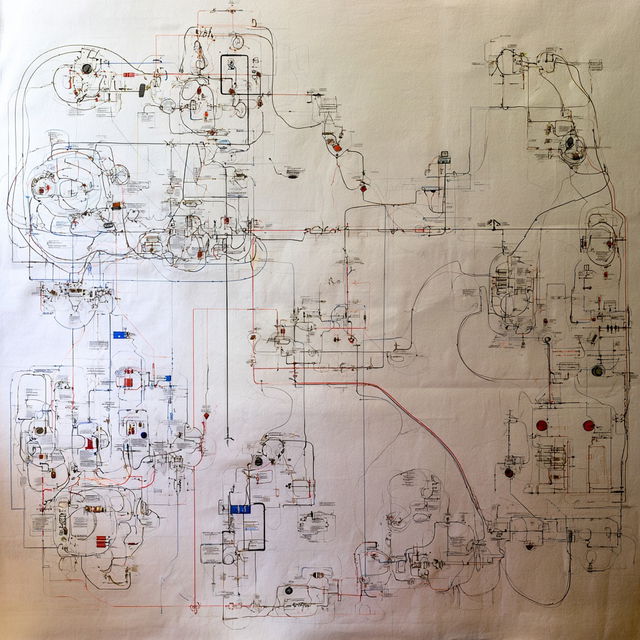 Wiring diagrams style, Midjourney V8.2, render 4 of 4