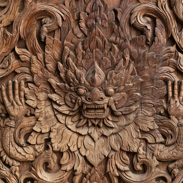 Wood carving style, Midjourney V8.2, render 2 of 4