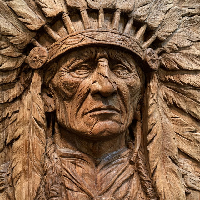 Wood carving style, Midjourney V8.2, render 1 of 4