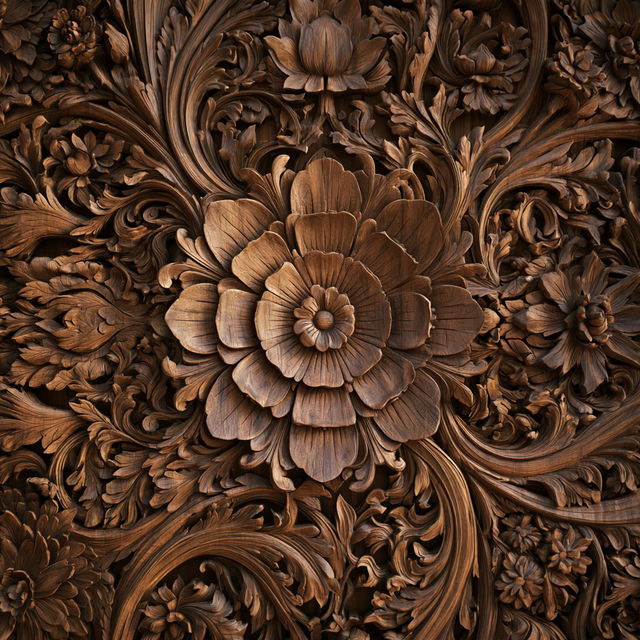 Wood carving style, Midjourney V8.2, render 3 of 4