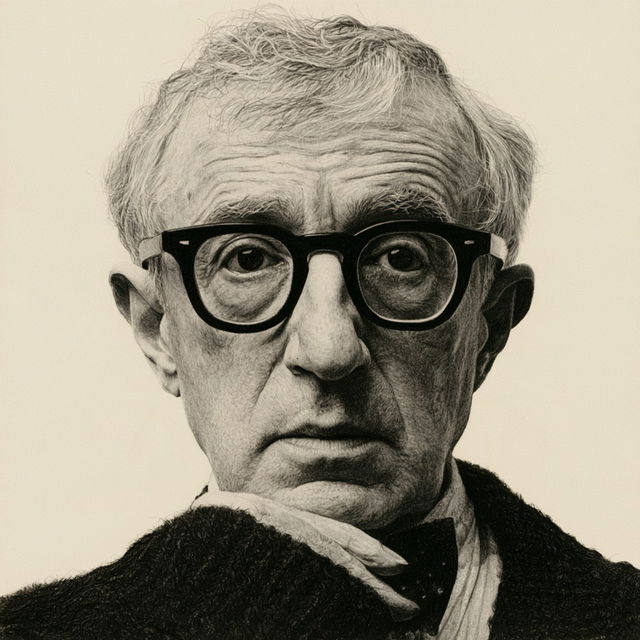 Woody Allen style, Midjourney V8.2, render 3 of 4
