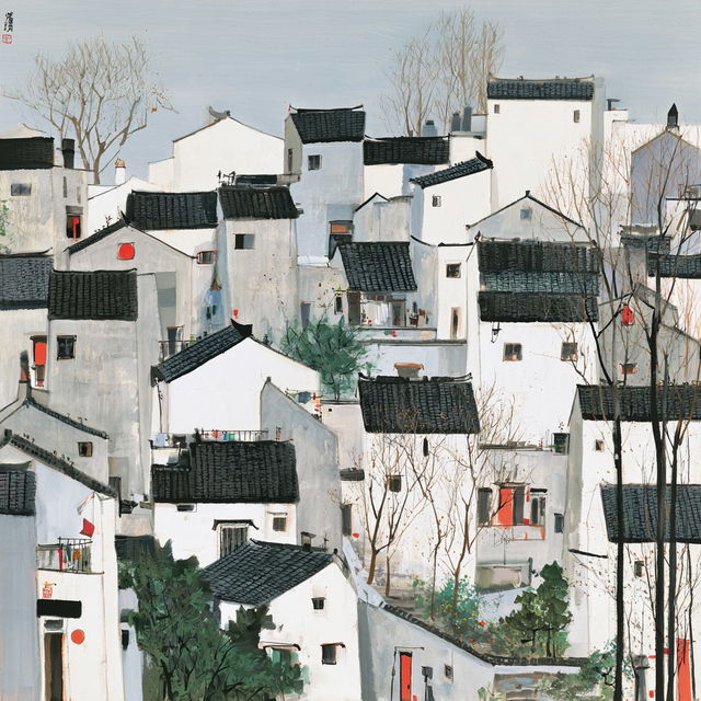 Wu Guanzhong style, Midjourney V8.2, render 4 of 4