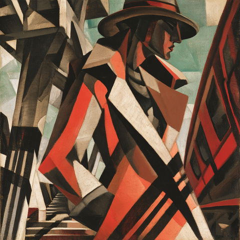 Wyndham Lewis style (Painters), Midjourney V8.2