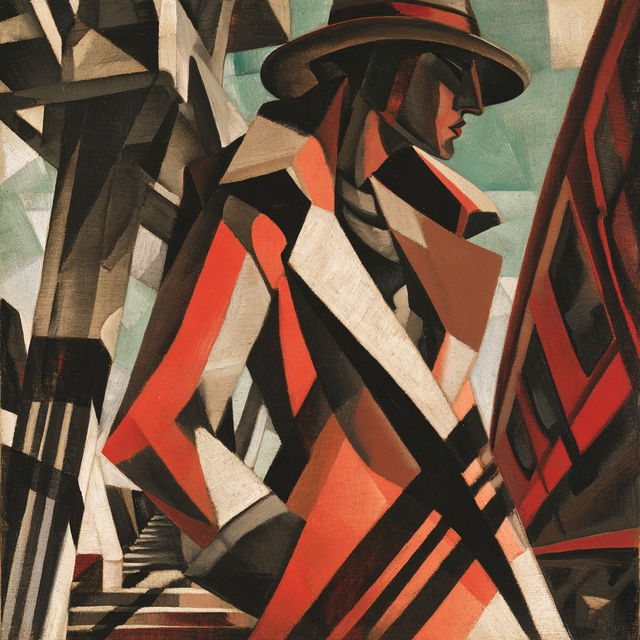 Wyndham Lewis style, Midjourney V8.2, render 1 of 4