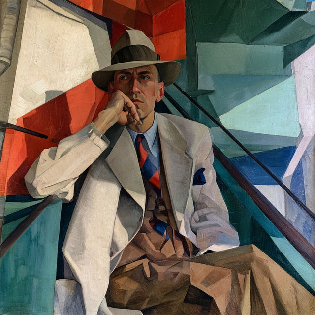 Wyndham Lewis style, Midjourney V8.2, render 4 of 4
