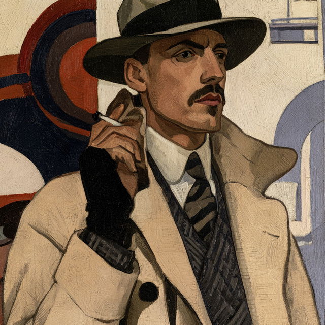 Wyndham Lewis style, Midjourney V8.2, render 3 of 4