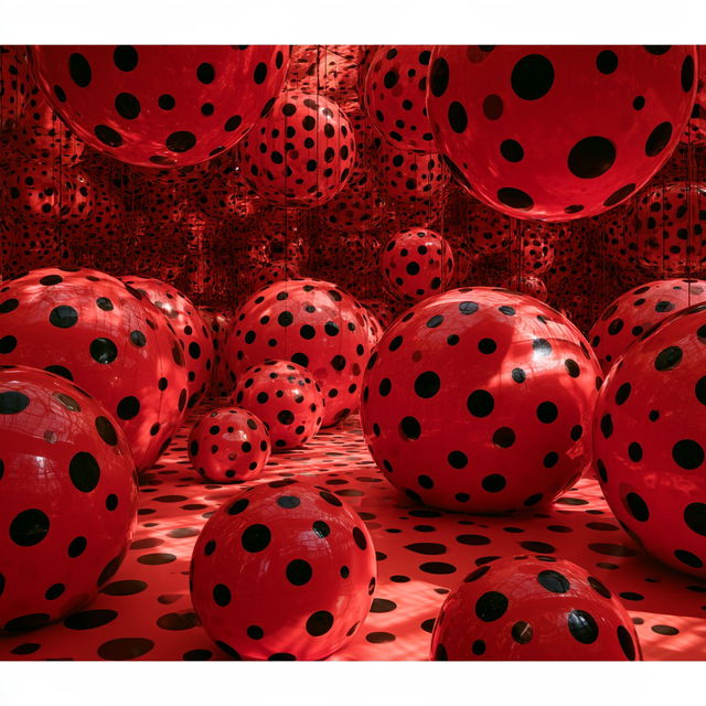 Yayoi Kusama style, Midjourney V8.2, render 4 of 4