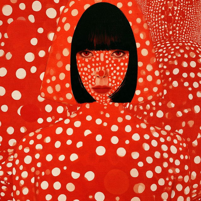 Yayoi Kusama style, Midjourney V8.2, render 3 of 4
