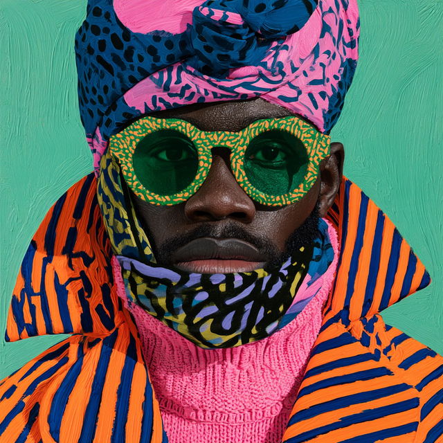 Yinka Ilori style, Midjourney V8.2, render 3 of 4