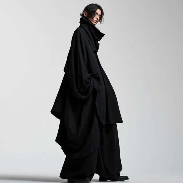 Yohji Yamamoto style, Midjourney V8.2, render 2 of 4