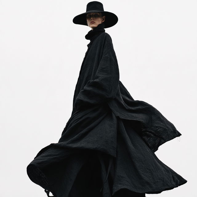 Yohji Yamamoto style, Midjourney V8.2, render 1 of 4
