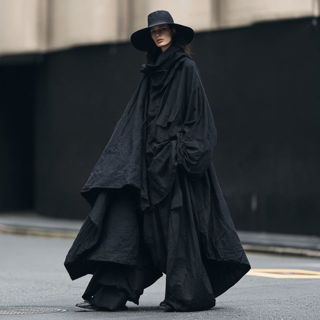 Yohji Yamamoto style, Midjourney V8.2, render 4 of 4