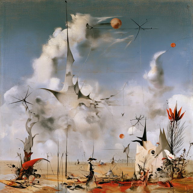 Yves Tanguy style, Midjourney V8.2, render 4 of 4