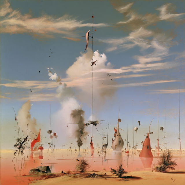 Yves Tanguy style, Midjourney V8.2, render 3 of 4