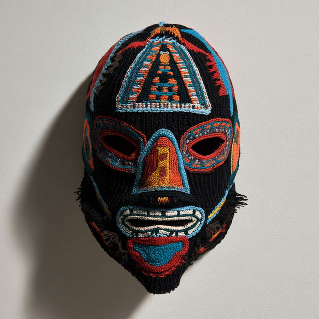 Zapatista mask style, Midjourney V8.2, render 3 of 4