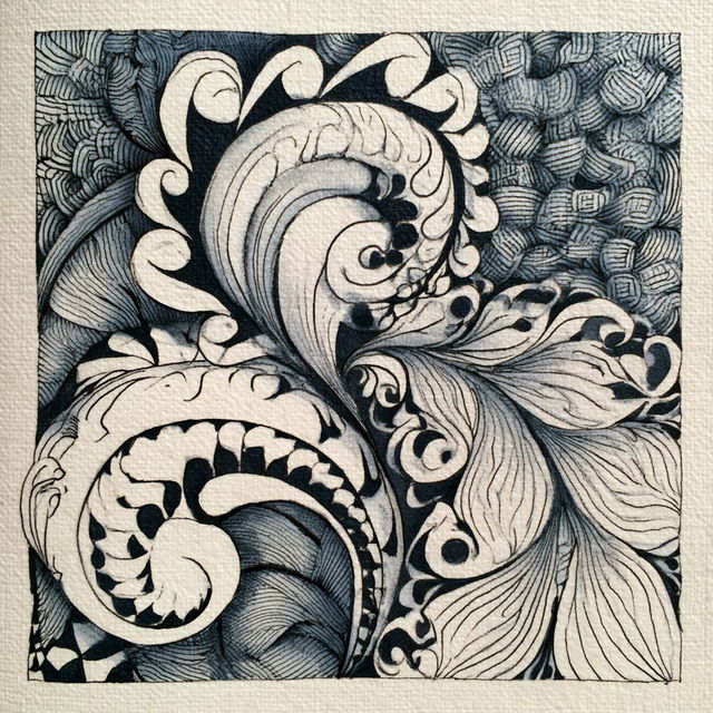 Zentangle style, Midjourney V8.2, render 2 of 4