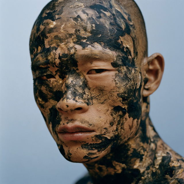 Zhang Huan style, Midjourney V8.2, render 1 of 4