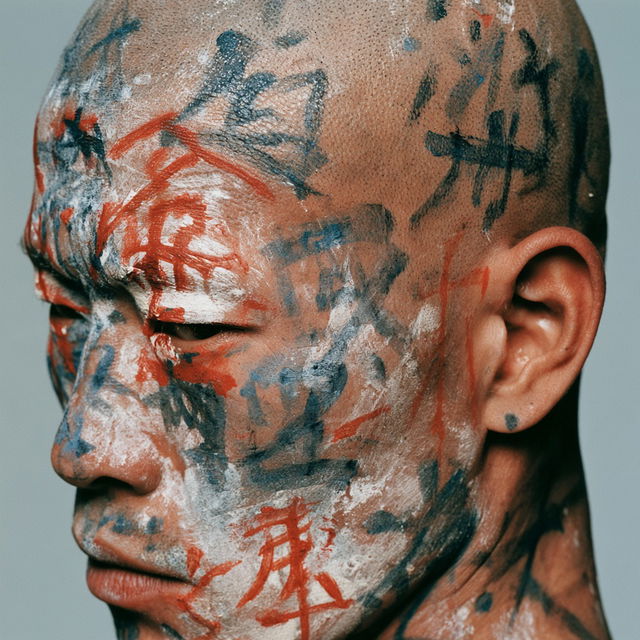 Zhang Huan style, Midjourney V8.2, render 4 of 4