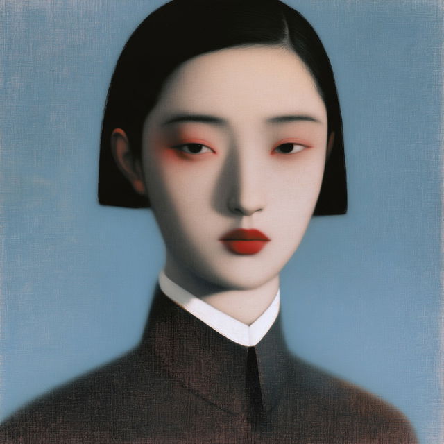 Zhang Xiaogang style, Midjourney V8.2, render 4 of 4